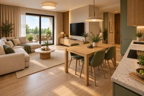 NOWE EKOLOGICZNE OSZCZĘDNE 48,09 m2 3 POKOJE