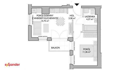 2-pokojowe mieszkanie z balkonem Rumia 
