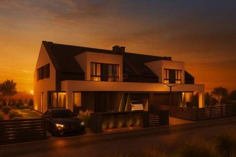 Ponad 60m2 salonu z kuchnią w nowoczenym domu klasy premium