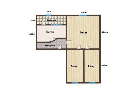 3 pokoje / piwnica / 50,89 m2 / Zabrze Maciejów
