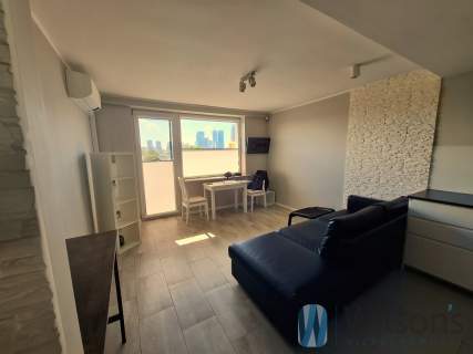 2 pokoje z panoramą Warszawy i balkonem