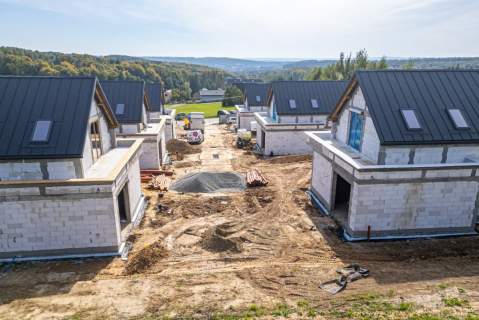Nowoczesny dom 109 m z garażem Duże przeszkleni