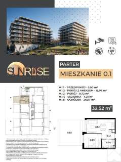Sunrise Park Mieszkanie 0.1 2 pokoje 32,52 m ogród