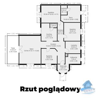 Lucień, parterowy dom do życia i pracy.