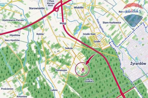 Siedlisko na skraju lasu 3700 m Tomaszew, gm. Wiskitki