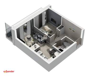 NOWA INWESTYCJA 2 pokoje, 1 piętro 37,22 m2 os. Mokre