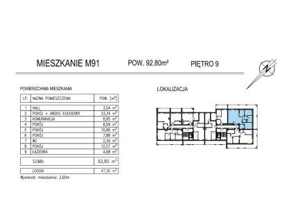 Mieszkanie 5 pok., 92,80m2, KSM, Al. Solidarności