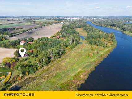 Działka 2032 m z domem z bali Widok na Narew