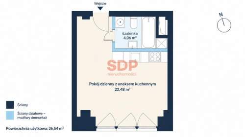 Kawalerka Wysokość 3,37 m Loft w zabytkowej kamienicy Centrum