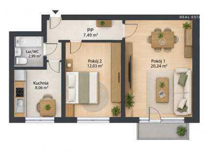 2 POKOJE 50 m BALKON CEGŁA BLISKO STAREGO MIASTA