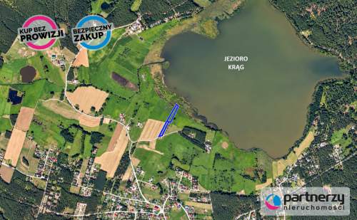 Działka z linią brzegową jeziora KRĄG