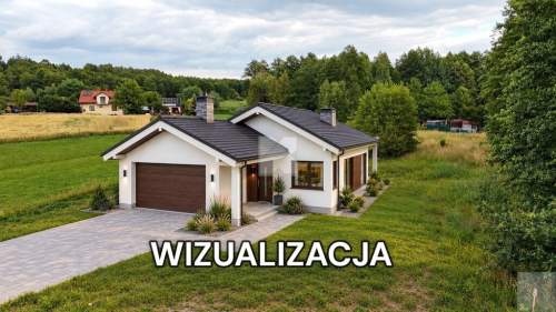 Nowoczesny dom w budowie na przestronnej działce