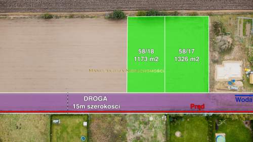 Działki budowlane w Suchym Dębie Prąd i woda w drodze