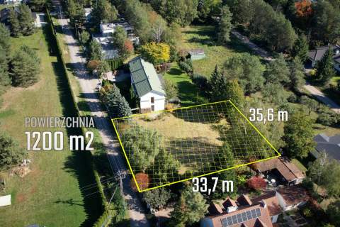 Działka budowlana 1200 m2 w zielonej miejscowości Parcela-Obory