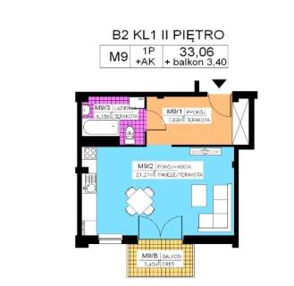 Mieszkanie 1 pok., 33,06 m2, II piętro, Na Stoku
