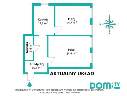 Dzień pok. 27.10 Można wydzielić 3-4 pokoje
