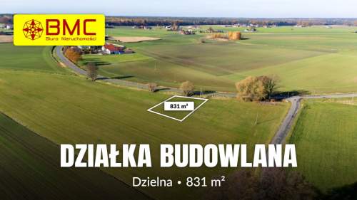 Działka budowlana 831m2 Dzielna