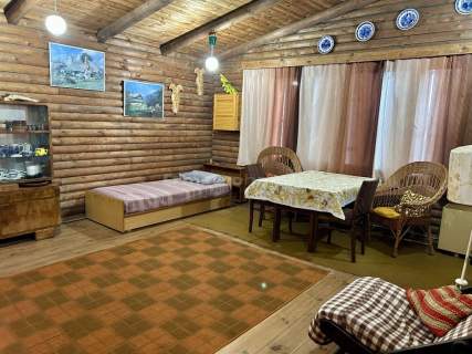 Działka 2032 m z domem z bali Widok na Narew