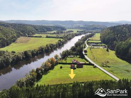 Działka 37 arów z linią brzegową Sanu Łączki