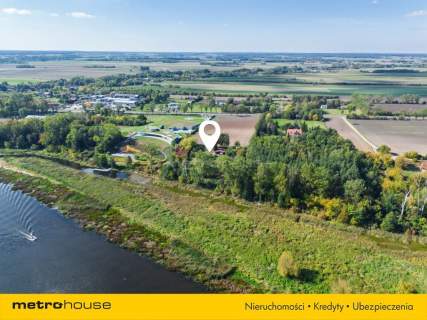 Działka 2032 m z domem z bali Widok na Narew