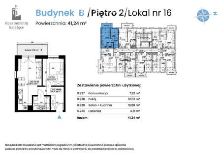 Apartamenty Książęce w Pszczynie 41,24 m2 z balkonem