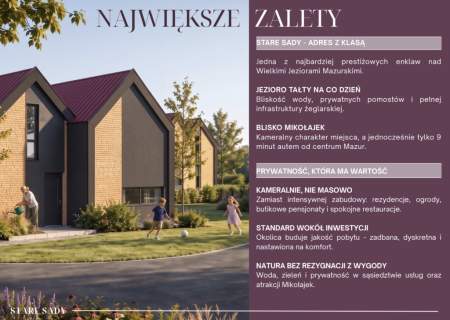 Działka Mazury koło Mikołajek z koncepcją 15 domów