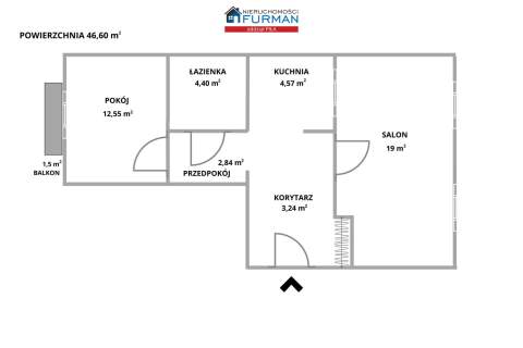 Mieszkanie w centrum Piły 46 m2 2 pokoje 1 piętro