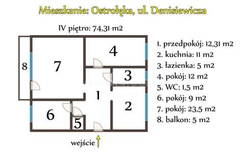 Przestronne mieszkanie przy ul. Denisiewicza