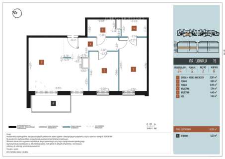 Nowoczesne 3 pokoje z balkonem 61.2 m2 Praga