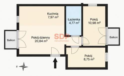 Duży salon o pow. 20,84m2, garaż i komórka, 2-balkony