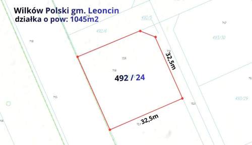 Działka budowlana 1045m2, Wilków Polski