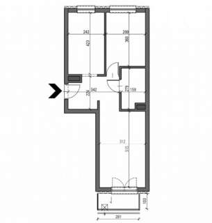 3-pokojowe mieszkanie z balkonem 48,27 m Budynek z 2014 roku