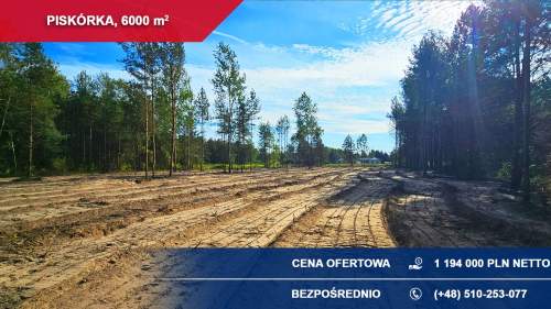 6x1000m2 Teren inwestycyjny pod małe osiedle Piskórka, gm....