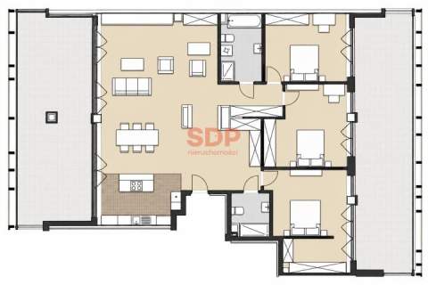 Luksusowy apartament z salonem o pow. 54,55 m2