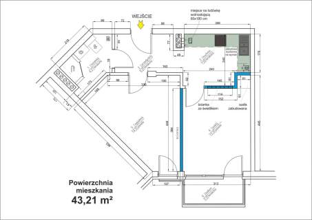 2 pok, 43,21 m2, ul. Zachodnia, Ruczaj