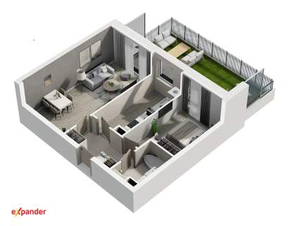 NOWA INWESTYCJA 2 pokoje ogródek 46,50 m2 os. Mokre