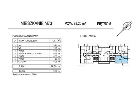 Mieszkanie 4 pok., 78,20m2, KSM, Al. Solidarności
