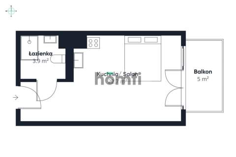 Nowe, ciche studio z dużym balkonem Katowice