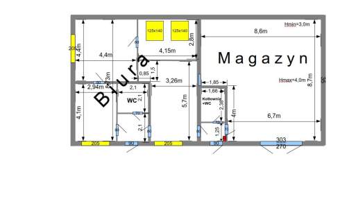 Hala i biuro, 145 m2, Kielce, Pod Telegrafem