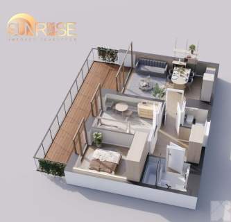 Sunrise Park Mieszkanie nr 1.3 3 pokoje 55,64 m2 balkon 