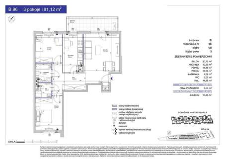 Apartament 78 m , Ursynów, ostatnie piętro, balkon