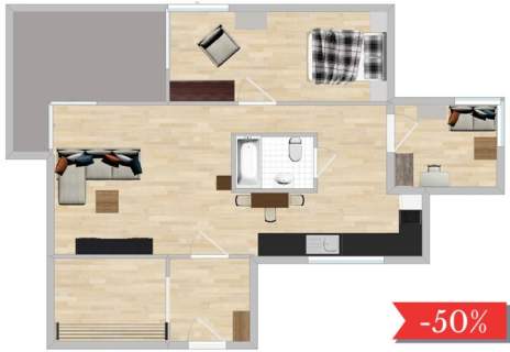 3 pokoje, 77m2, taras, parking - Rakowiecka 66C