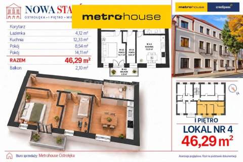 Mieszkanie M4 B - 46,29 m , Ip. - Nowa Starówka