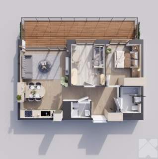 Sunrise Park Mieszkanie nr 1.8 3 pokoje 56,26 m2 balkon
