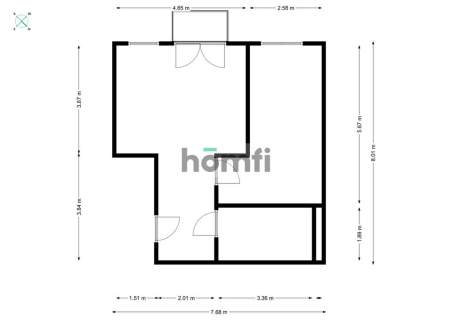 Apartament nad morzem z basenem, 49,3 M , 2 pokoje