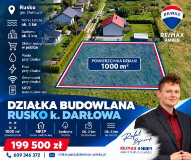 Działka budowlana 1000 m 5 km od morza