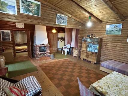 Działka 2032 m z domem z bali Widok na Narew