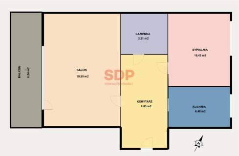 Gotowe do wprowadzenia 48,85 m2 2 pokoje Widzew Balkon 6 m2 Winda