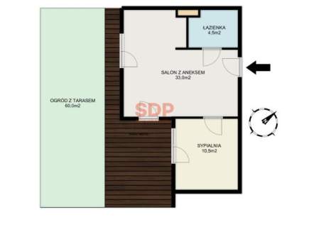Apartament . 2021 . garaż . ogród 60 m2 . premium . 2 pok . 48,0...