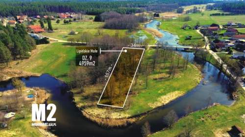 Działka rolna z linią brzegową rzeki Ełk
